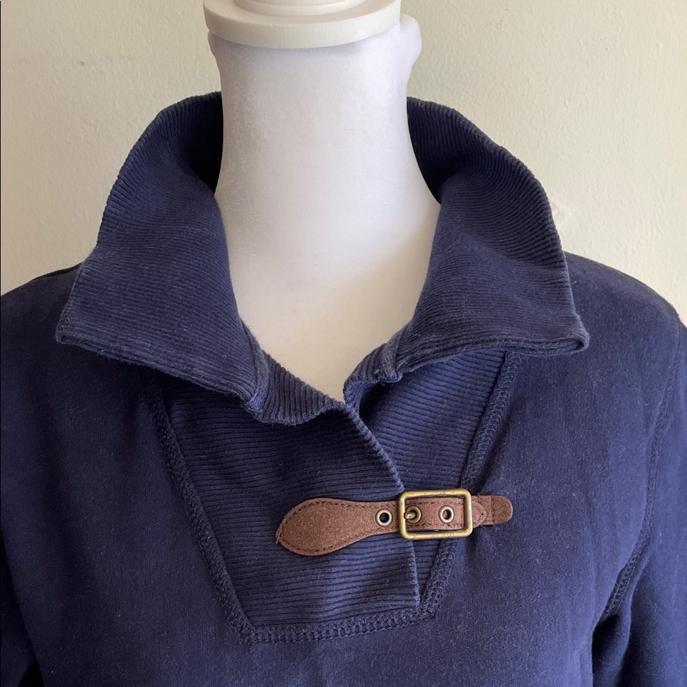 LAUREN JEANS CO. Ralph Lauren Navy Blue Cotton Knit Sweater Dress M Vintage - Picture 4 of 15